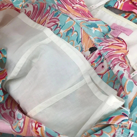 Lilly Pulitzer Franco Printed Flamingo Strapless Summer Beach Dress Size 0 - Picture 9 of 11